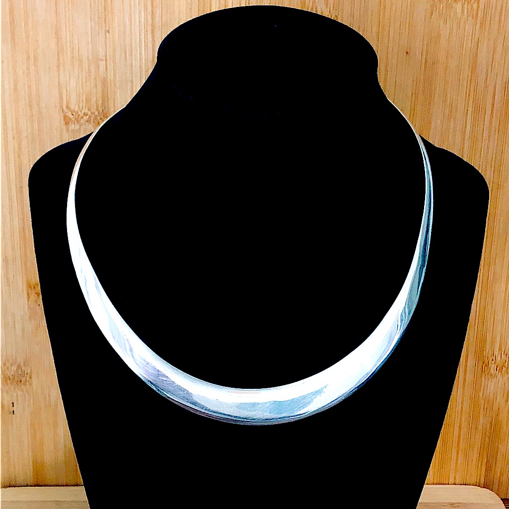 $254 Sterling Estate Choker Collar Sterling Silver 42 Grams Marked 925 Mexico